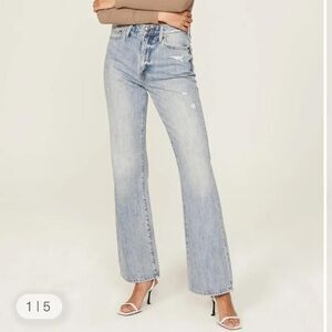 Pistola Stevie High Rise Relaxed Flare Jeans 29 Light Wash Ruthless Wide Leg NWT